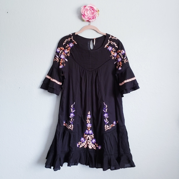 Free People Pavlo Mini Babydoll Embroidered Dress - Picture 2 of 7